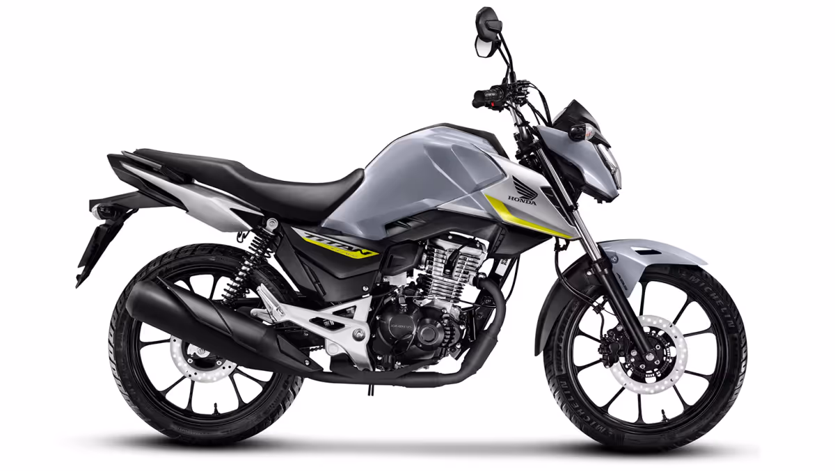 CG 160 Titan cinza vista lateral direita