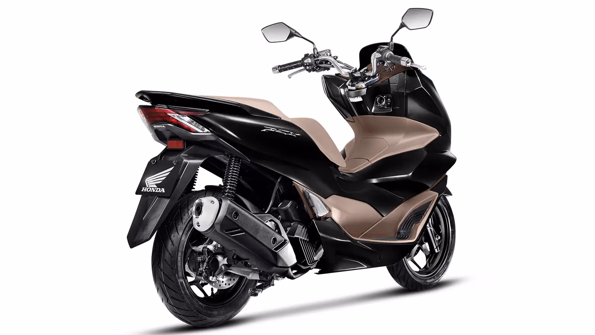 PCX na cor preto metálico, vista traseira e lateral direita - 37 de 38