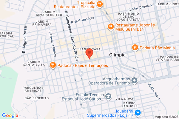 Mapa da localização - Olímpia - SP